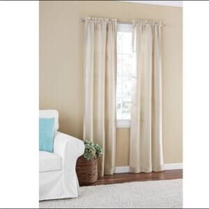 Mainstays Room Darkening Rod Pocket Curtain Panels, Set of 3